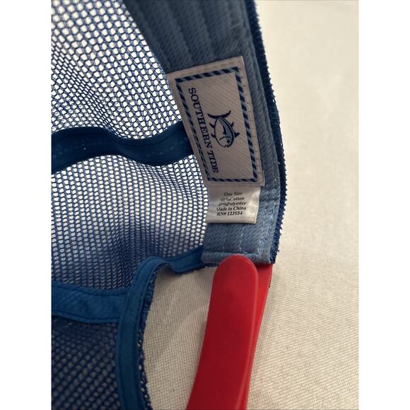 Southern Tide Trucker Hat Classic Patch Logo Blue Coral One Size - Picture 10 of 11